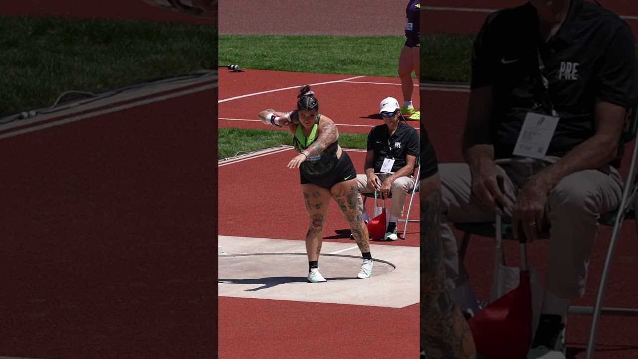 The opening throw keeps delivering 😤👏 Chase Jackson throws 20.56m to win 💎 #shotput #usatf #track