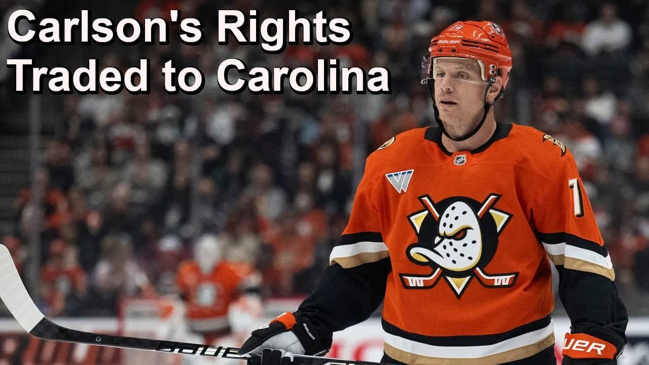 Canes Acquire Carlson's Rights, Sharks Draft Seven Footer, Yzerman Playing Hardball?