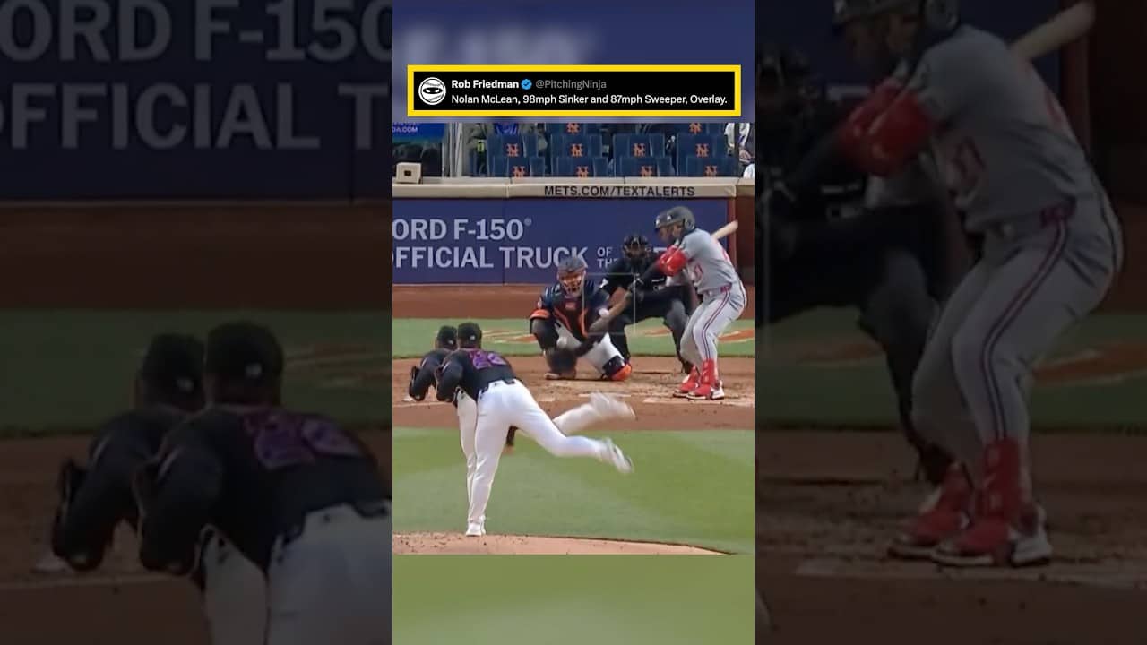 Nolan McLean, 98mph Sinker and 87mph Sweeper, Overlay.