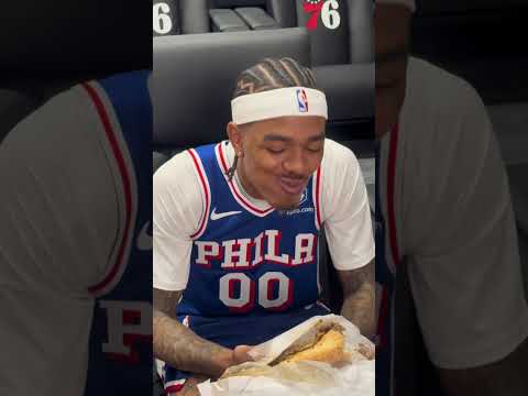 Labaron Philon Jr. Tries A Philly Cheesesteak For His First Time! #philly #phillycheesesteak #nba