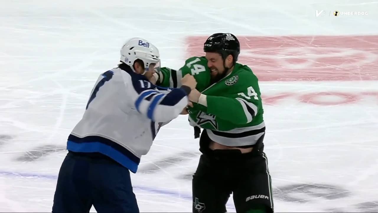 Jamie Benn Fights Adam Lowry After Neal Pionk Questionable Hit Against Jason Robertson