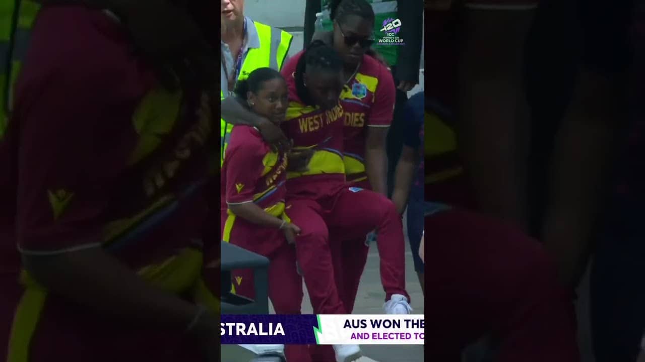 Deandra Dottin was helped from the field just before play started against Australia. #T20WorldCup
