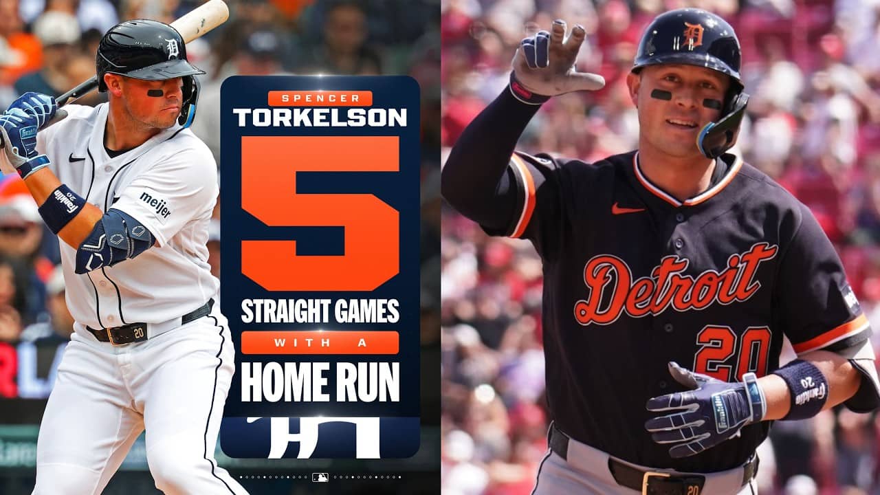 Spencer Torkelson has homered in FIVE CONSECTUIVE games, tying a Tigers franchise record 🐯