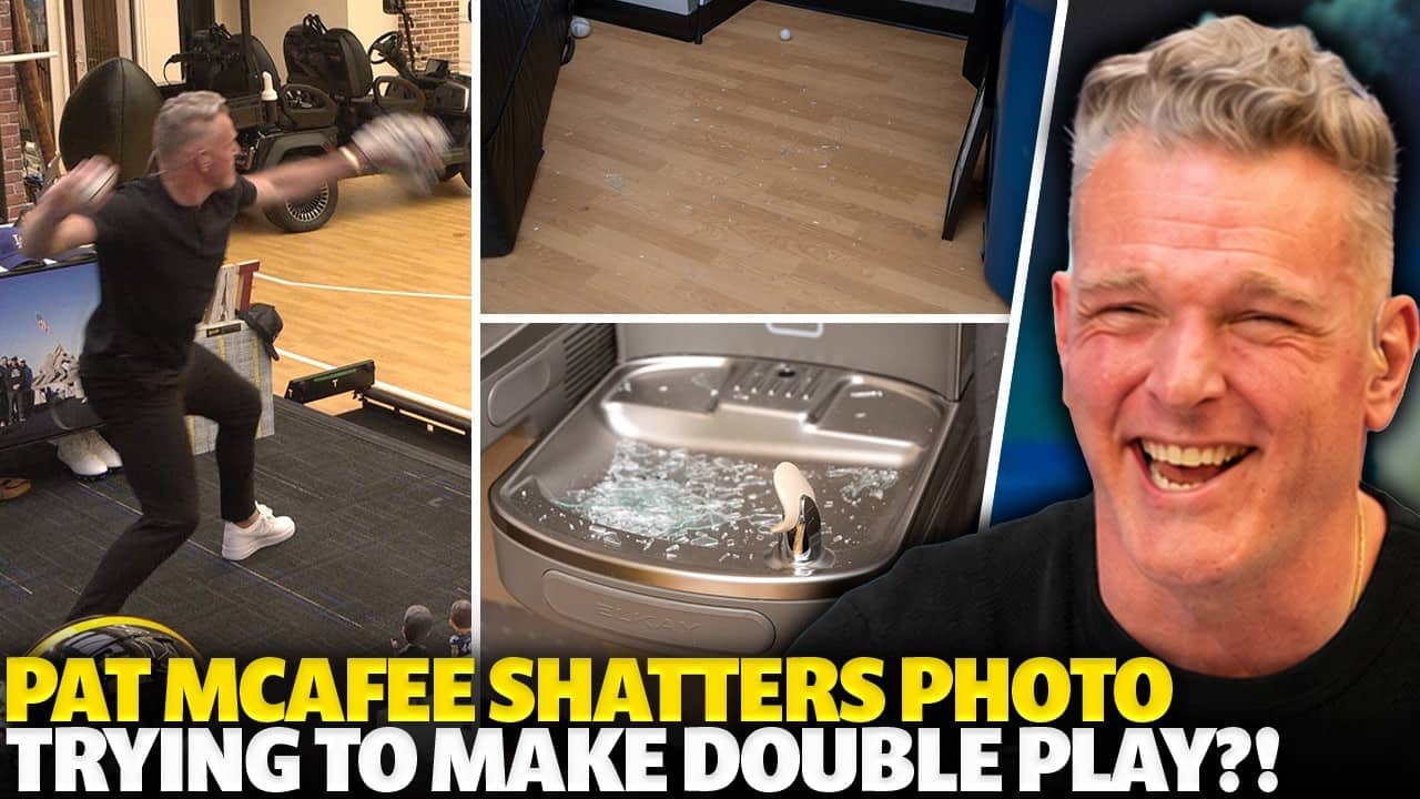 Pat McAfee Attempts Double Play, SHATTERS Picture Frame In His Studio