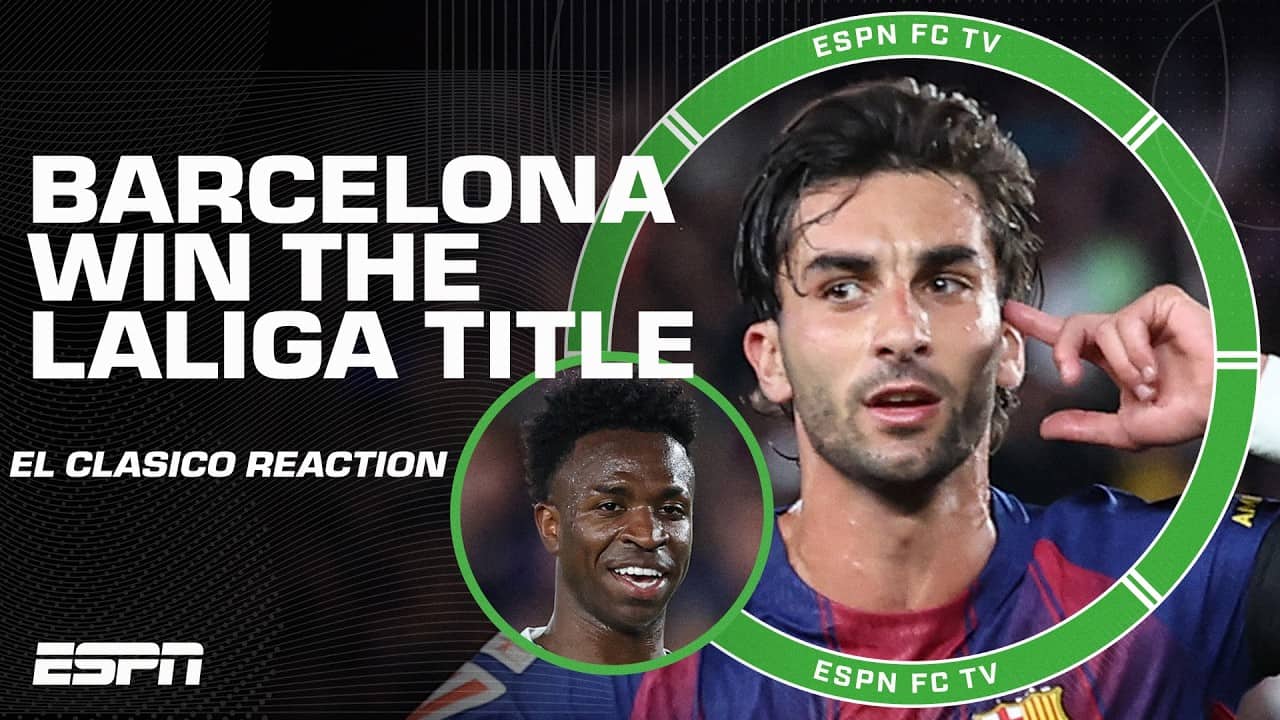 EL CLASICO REACTION 🍿 Barcelona crowned LALIGA Champions after victory over Real Madrid | ESPN FC