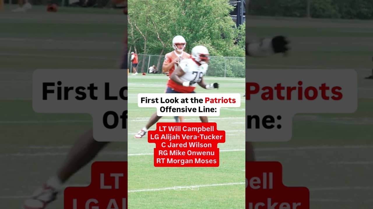 First look at #patriots offensive line at OTAs