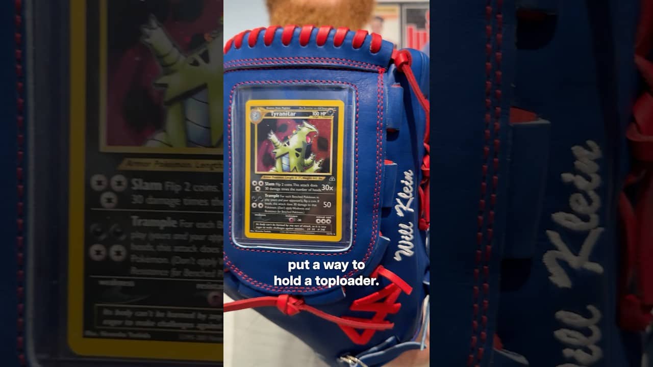 A Pokémon card inside of Will’s glove?! 👀 #dodgers #sports #losangeles #pokemon