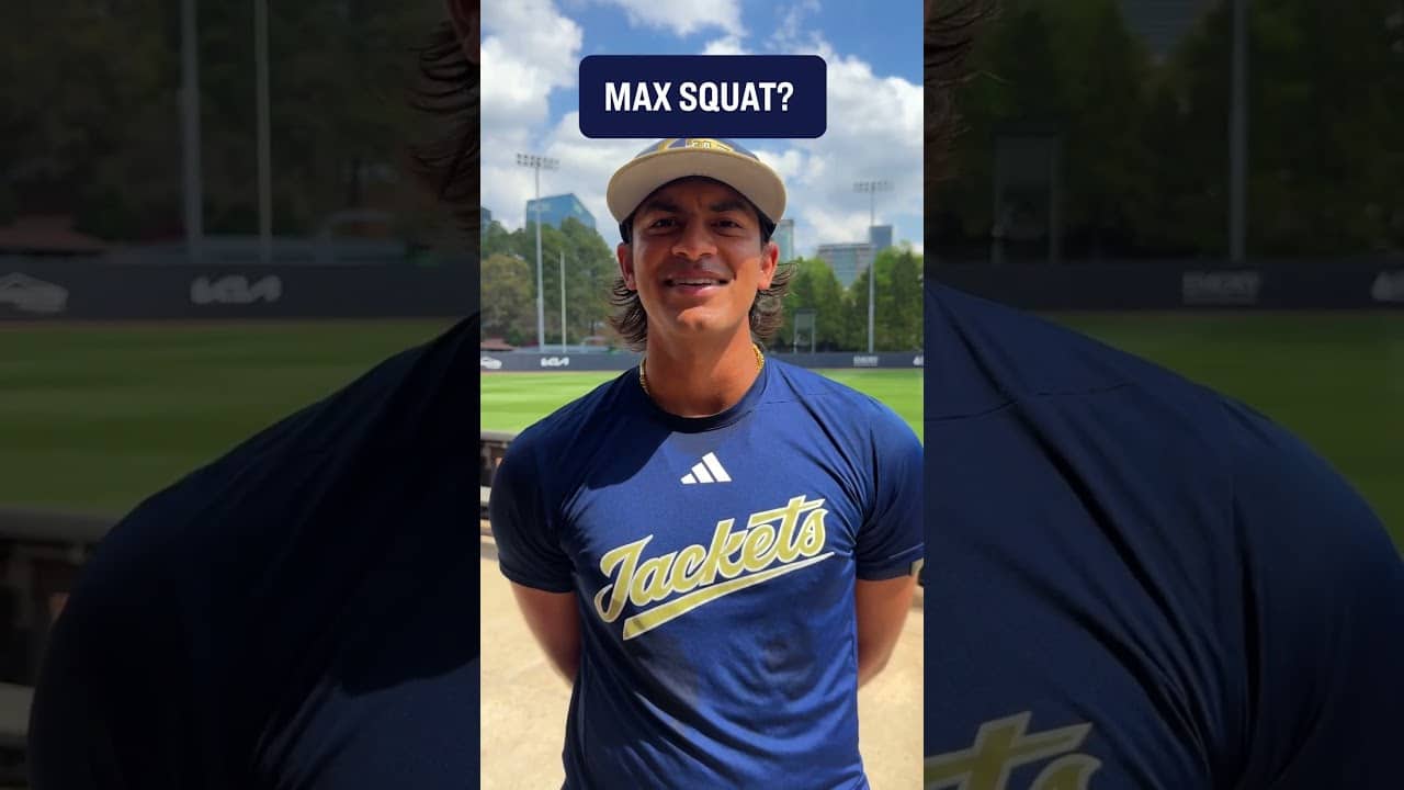 "Somewhere in there" 🤔 Max squats for Georgia Tech baseball #shorts