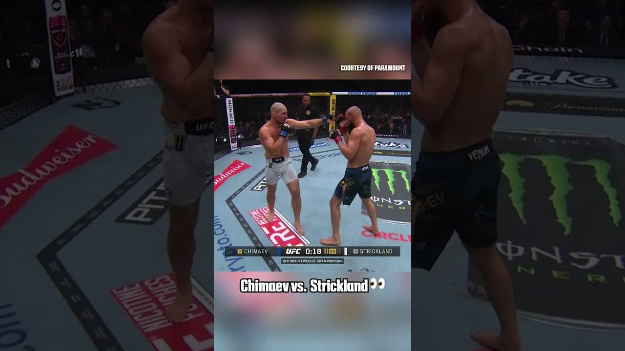 Chimaev had Strickland slipping 👀 #UFC328 (via Paramount)
