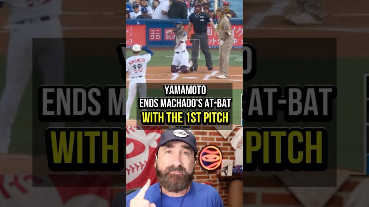 How Yoshinobu Yamamoto ends Machado’s at bat wirh the FIRST pitch 🤔