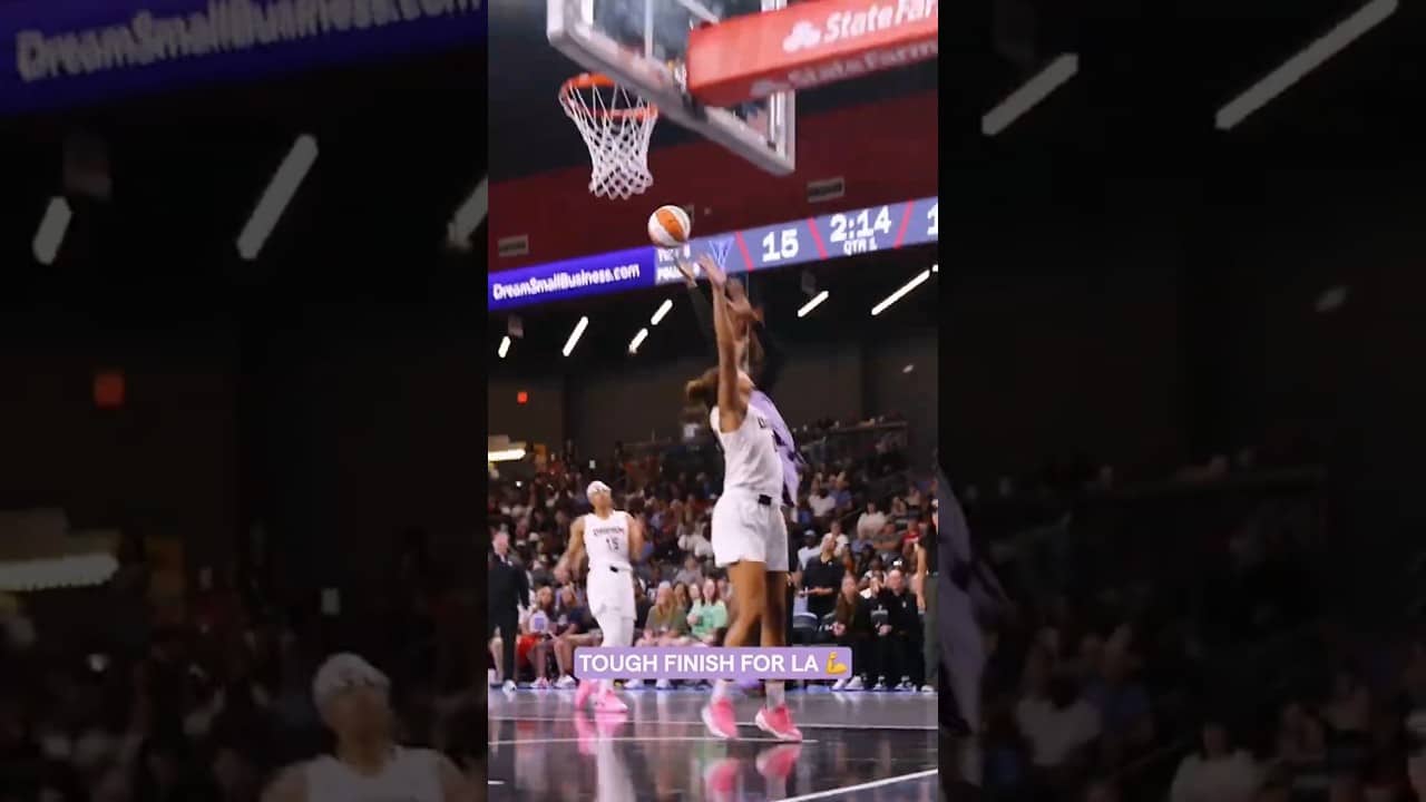 LA Finishes Through Contact! 🔥💪 #wnba #goldenstatevalkyries #shorts