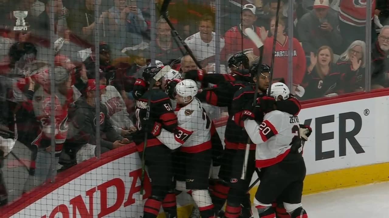 Shane Pinto Shoots Puck After Whistle, Causes Scrum