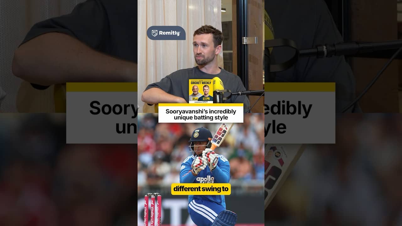 “Sooryavanshi’s swing is like a mix of Brian Lara and baseball” 👀 #cricket