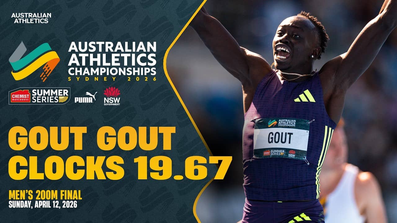 Gout Gout clocks 19.67 in Men's 200m Final | 2026 Australian Athletics Championships