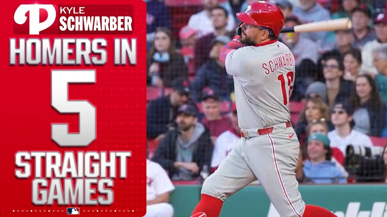 Kyle Schwarber homers for a FIFTH straight game! 😱🔔 (New MLB HR leader!) | MLB Highlights