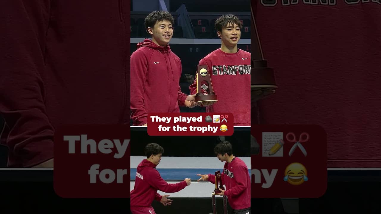They played 🪨📝✂️ for the trophy 😂 #shorts