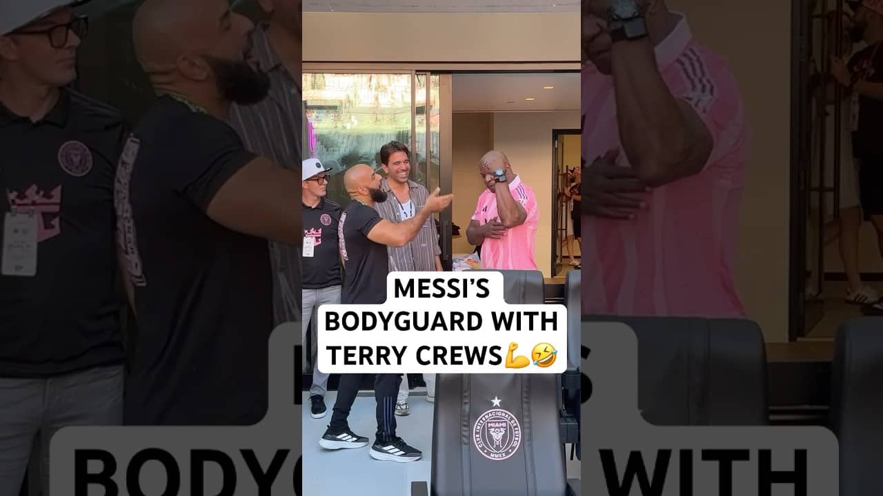Terry Crews and Messi’s BODYGUARD COMPARE BICEPS!💪🤣