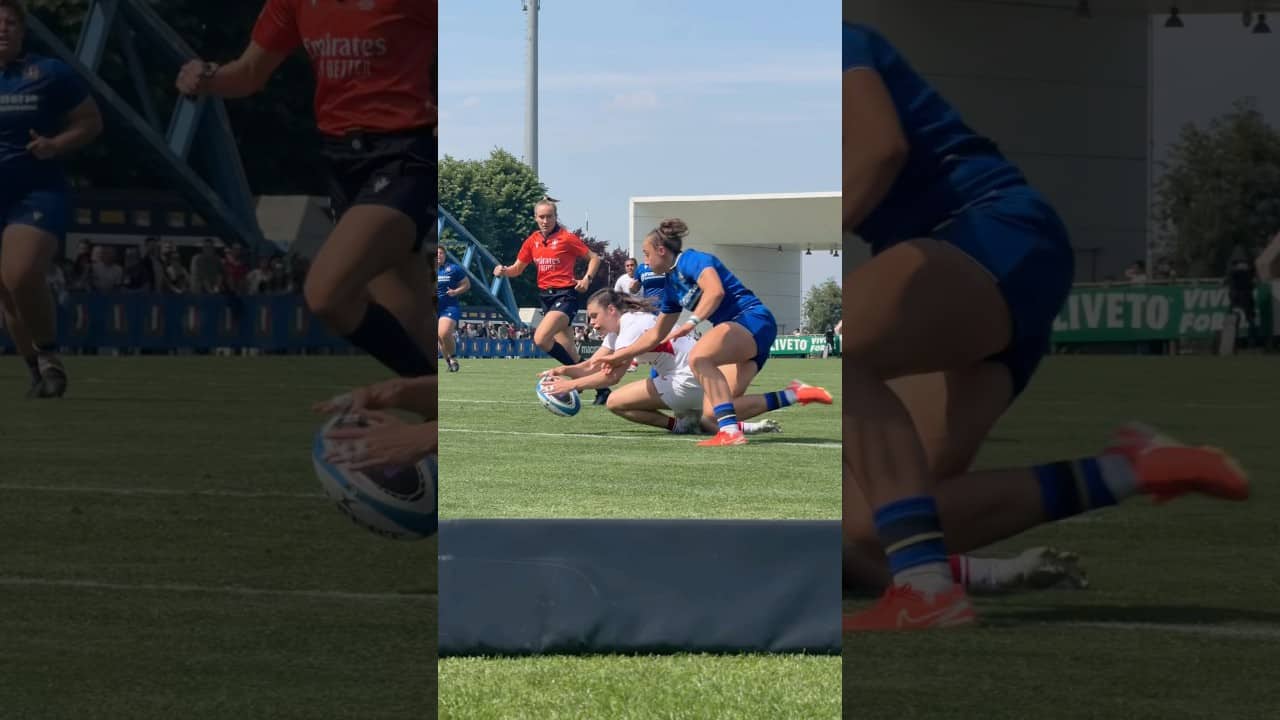 Helena Rowland scores off an Ellie Kildunne through ball 🔥 #RedRoses #EnglandRugby #Rugby