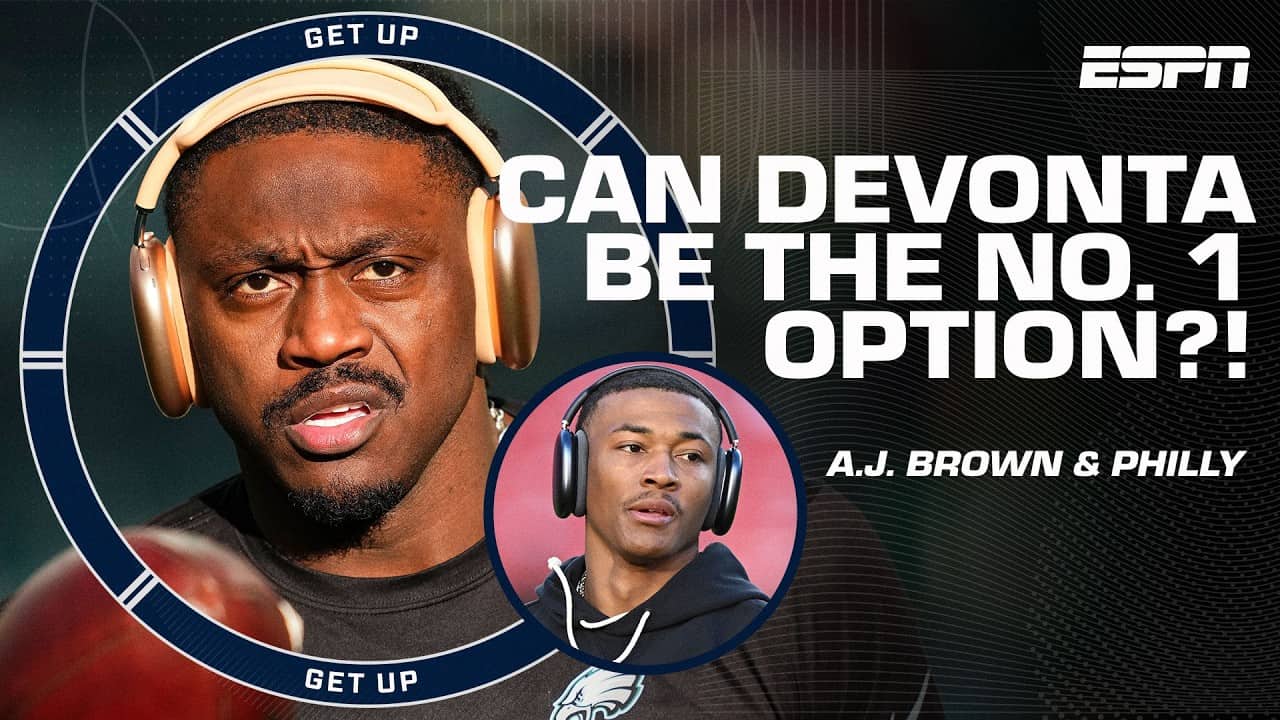 DeVonta Smith AVOIDED answering questions about Eagles teammate A.J. Brown 👀 | Get Up