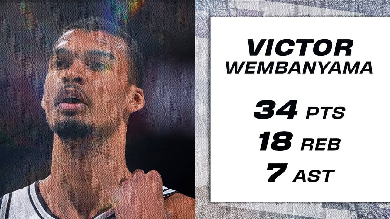 Wemby Records Insane Stat Line in Denver: 34 Points, 18 Rebounds, 7 Assists, 5 Blocks