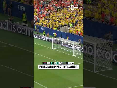 4 minutes after coming on, Anthony Elanga pulls one back for Sweden 🇸🇪