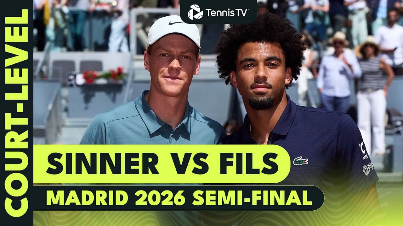 Jannik Sinner vs Arthur Fils at Court-Level View 🔥 | Madrid 2026 Semi-Final Highlights