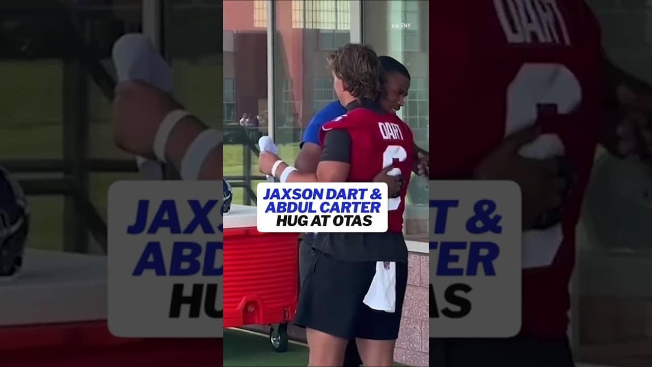 Jaxson Dart and Abdul Carter at OTAs #nfl  #newyorkgiants  #nygiants