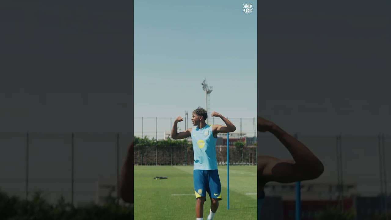 Lamine Yamal's recovery work 👊  #barcelonafootball #fcbarcelona #shorts