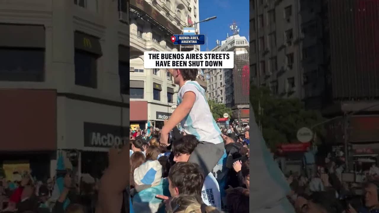 Argentina celebrations have gone WILD in Buenos Aires after their historic comeback 🇦🇷