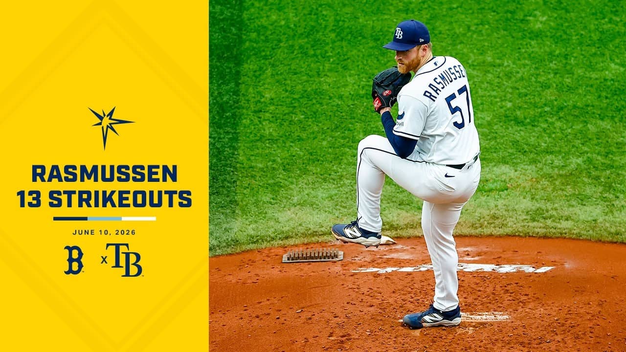 Drew Rasmussen career high 13 strikeouts vs the Boston Red Sox