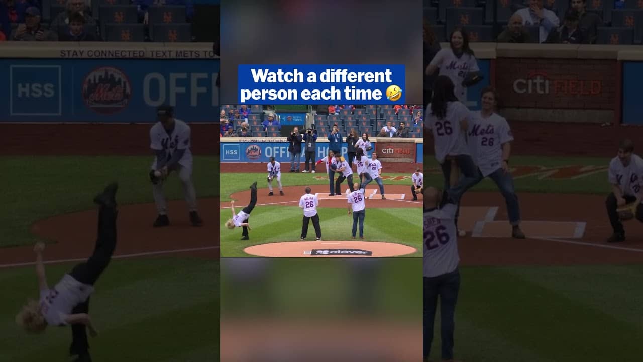 Team USA Olympic figure skaters threw the first pitch at Citi Field! ⛸️