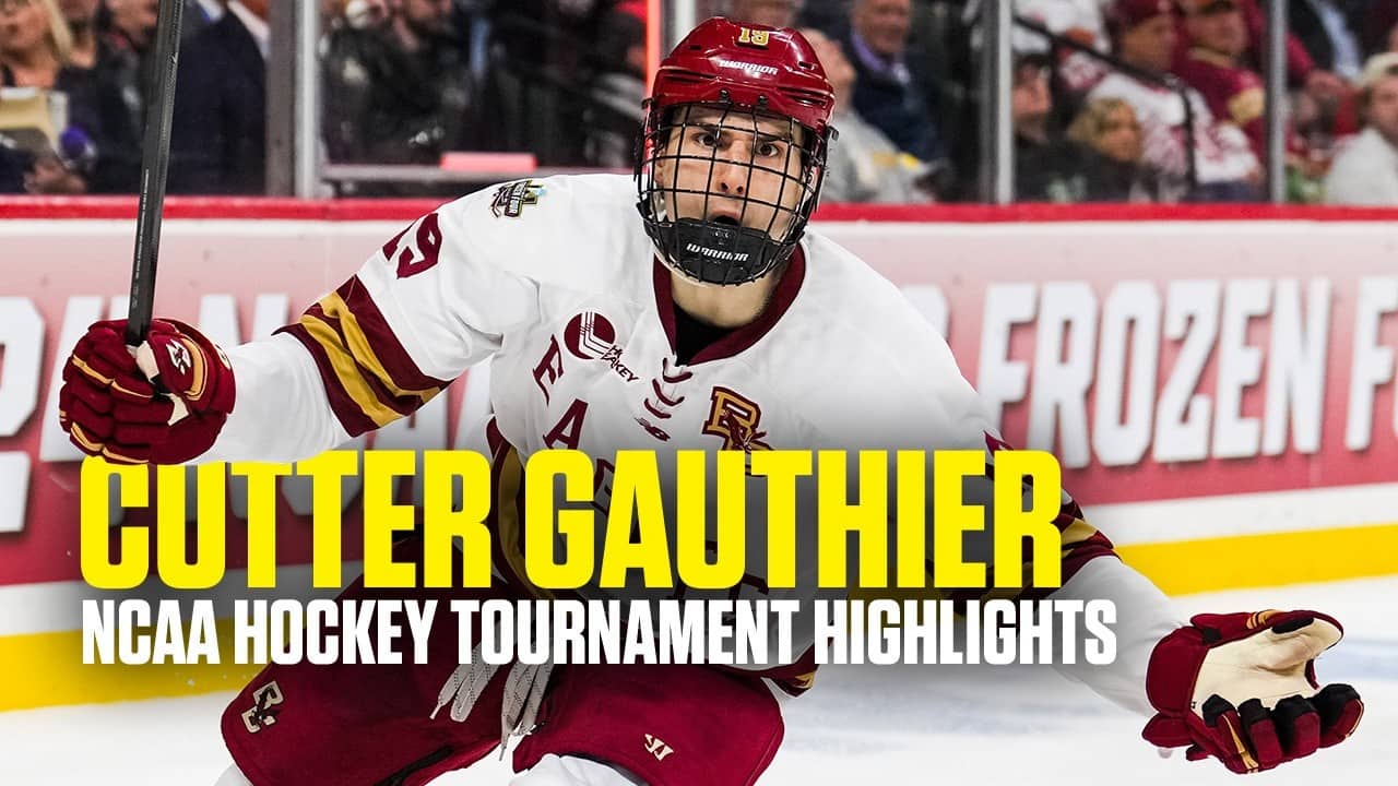 Cutter Gauthier highlights from Boston College hockey's 2024 Frozen Four run