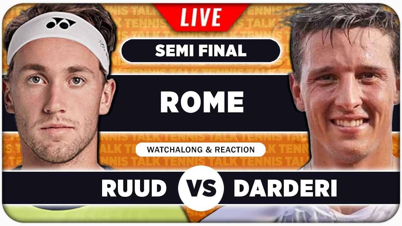 RUUD vs DARDERI • ATP Rome 2026 SF • LIVE Tennis Watchalong