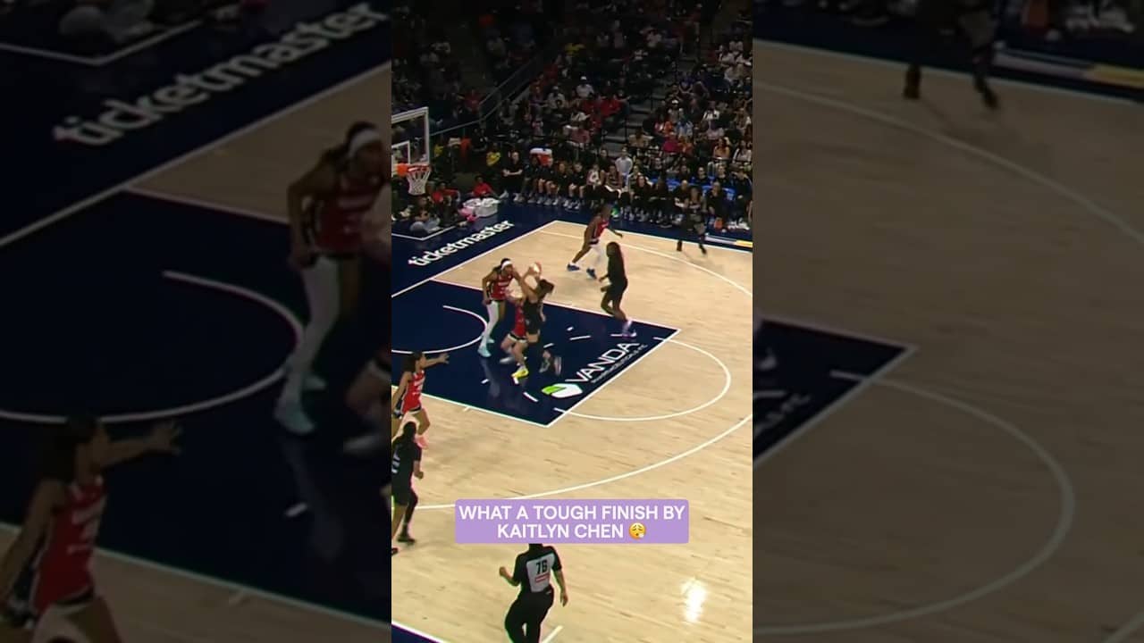 Kaitlyn Chen with the Gritty Finish! 🔥😤 #wnba #goldenstatevalkyries #shorts #kaitlynchen