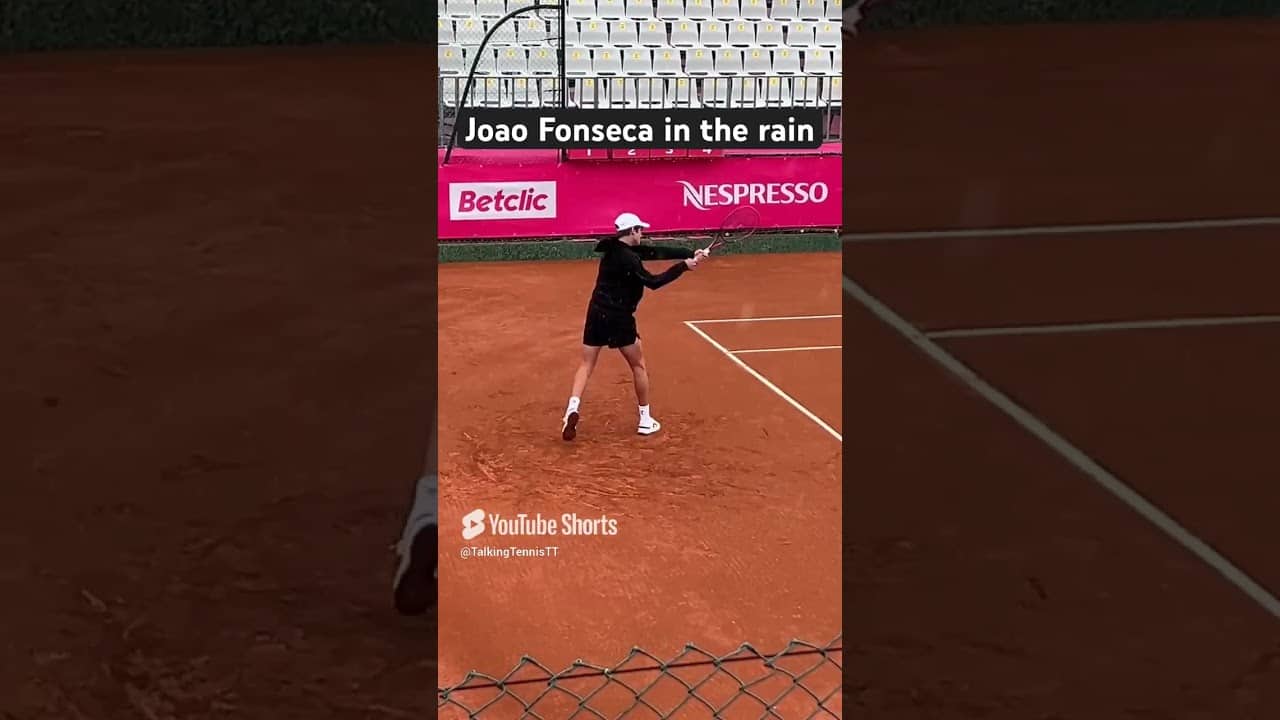 Joao Fonseca practicing despite the rain - Is Joao a potential French Open champions? #estorilopen