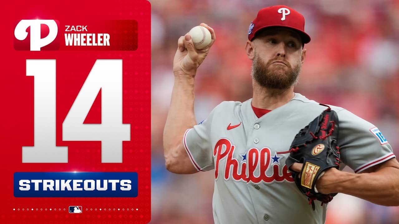 Zack Wheeler matches his CAREER HIGH with 14 STRIKEOUTS for the Philadelphia Phillies! 😤
