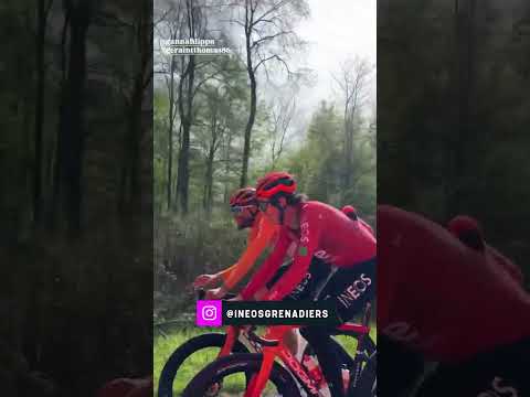 Old habits die hard 😅 Geraint Thomas was back on the cobbles with team-mate Filippo Ganna.