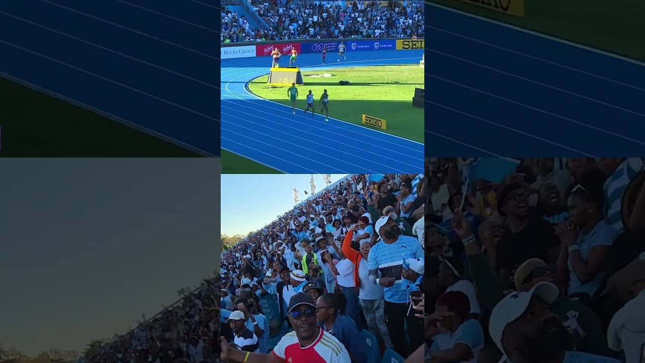 The stadium erupts as Botswana win men’s 4x400m at the #WorldRelays 🔥
