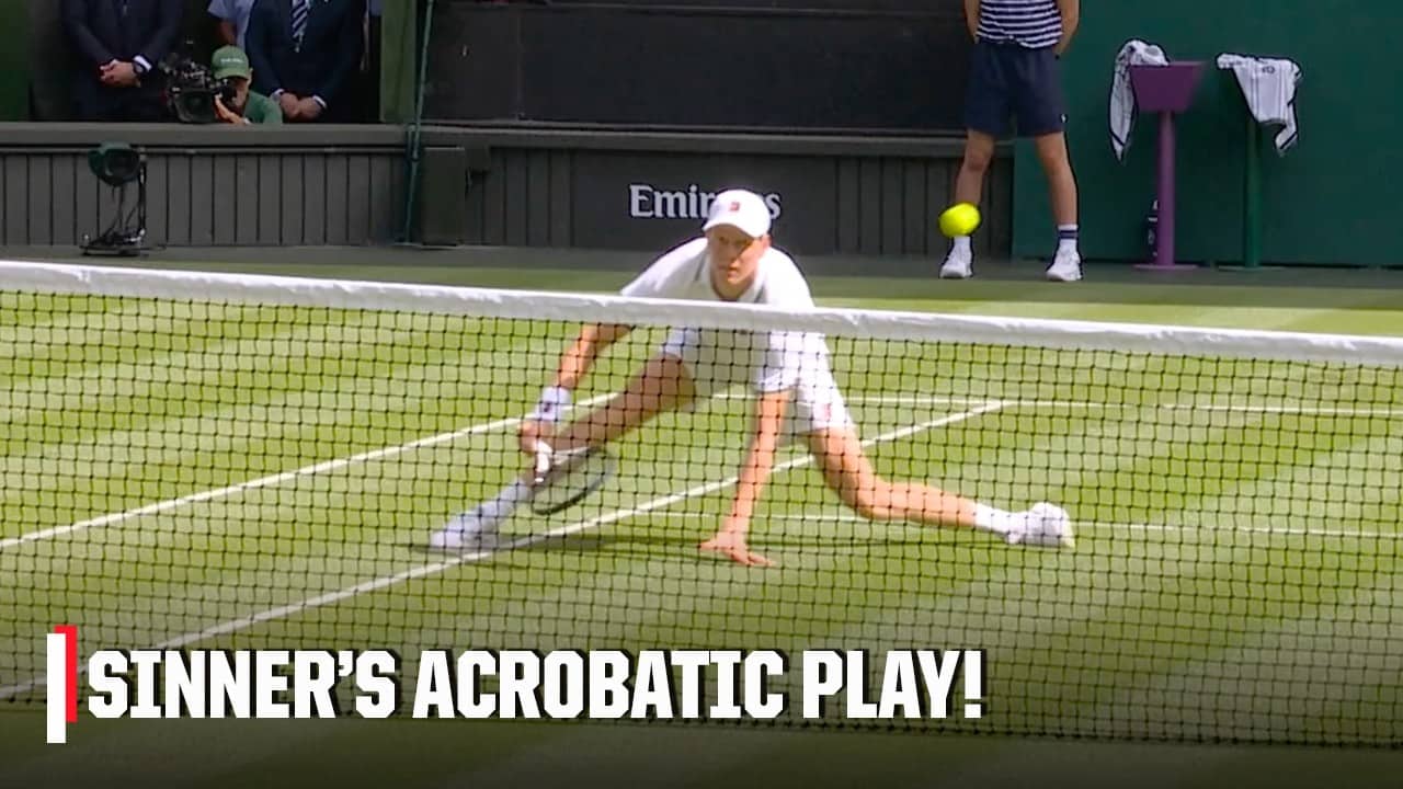WHAT A SHOT! Jannik Sinner's acrobatic point | 2026 Wimbledon