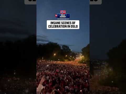 Fans in Oslo have taken to the streets to celebrate Norway advancing to the Quarterfinals