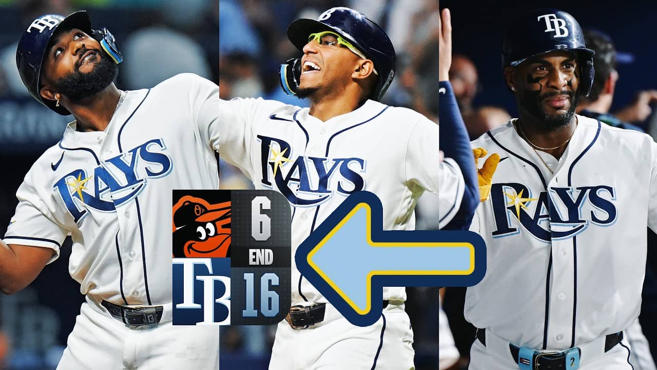 Yandy Díaz and Junior Caminero EACH drive in 4 runs in the Rays' 16-run parade at The Trop 🍊