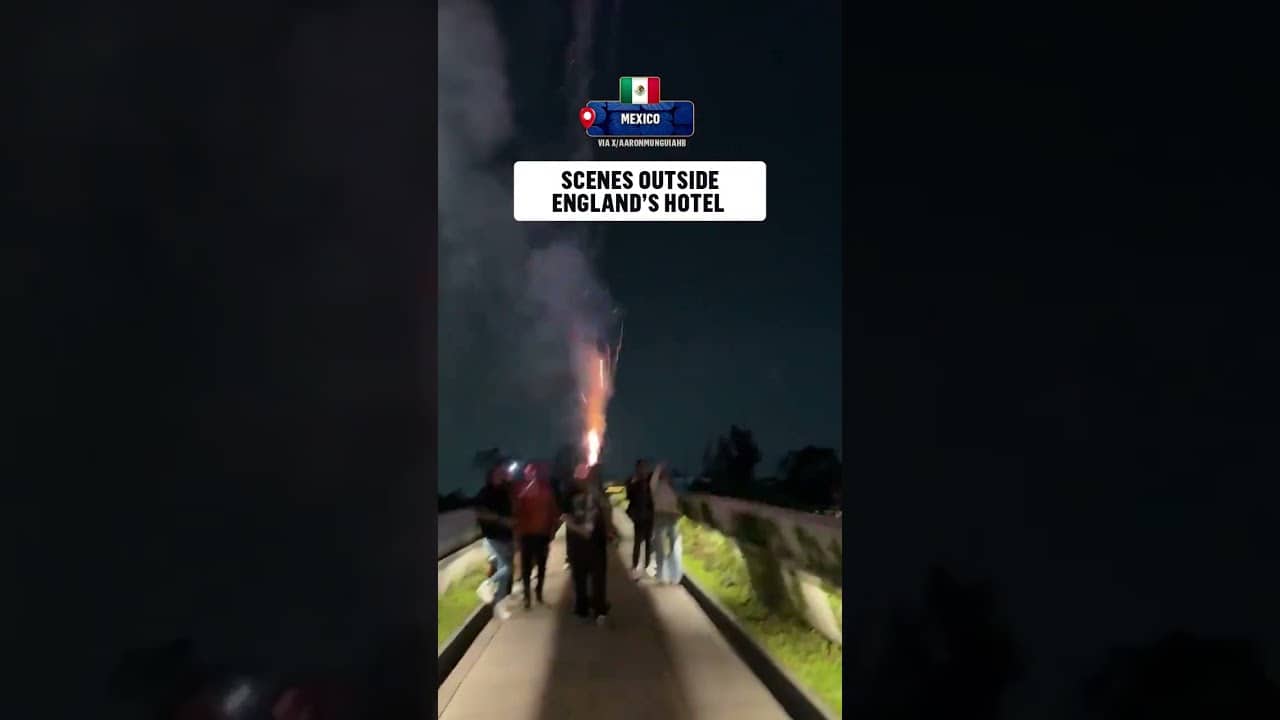 Mexico fans made sure England didn't get sleep with a band, fireworks, and chants outside the hotel