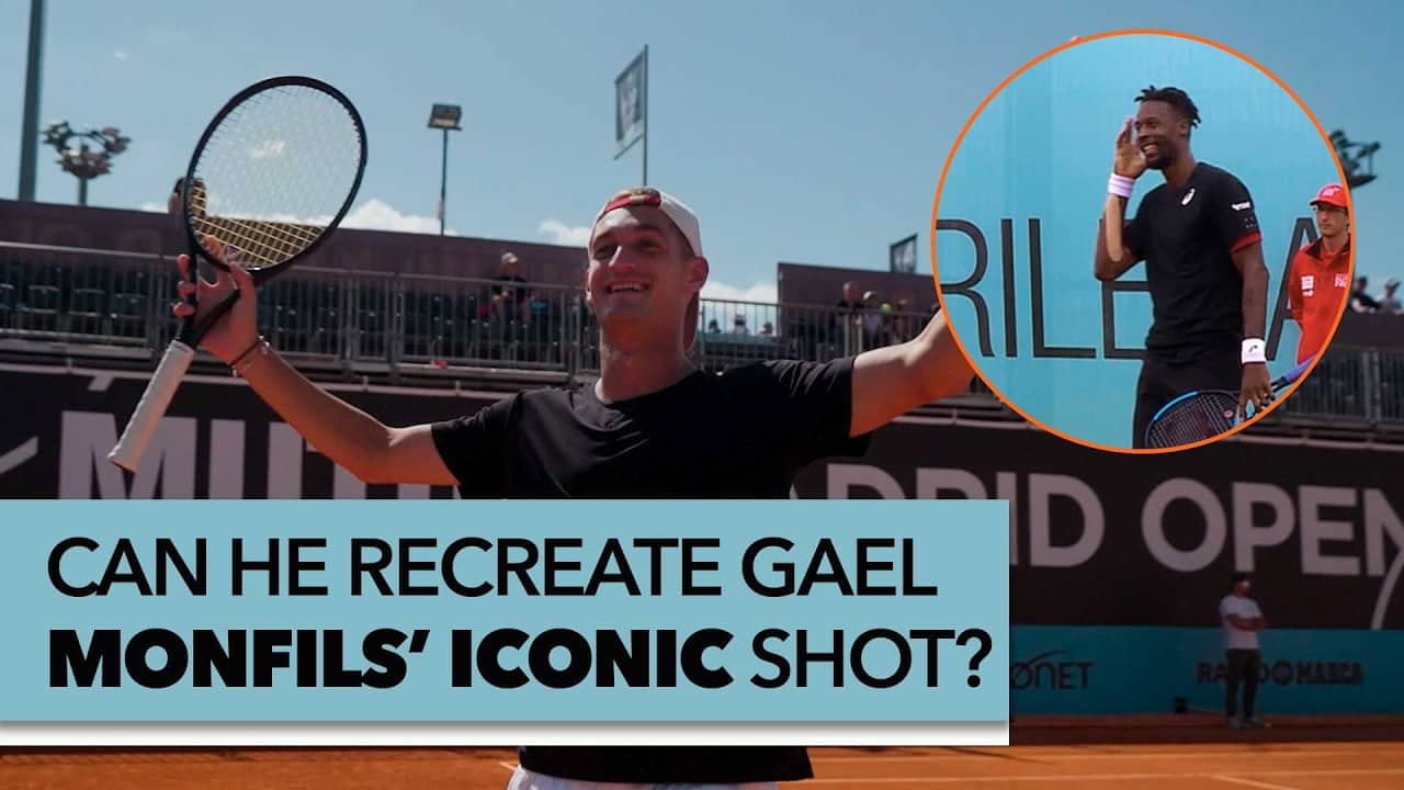 Can He Recreate This ICONIC Monfils Trickshot?! 👽