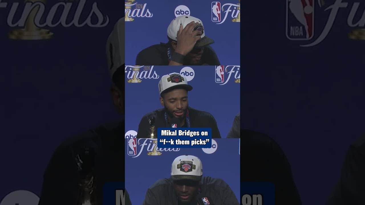Mikal Bridges on the "F--- Them Picks" chants after Knicks won the title
