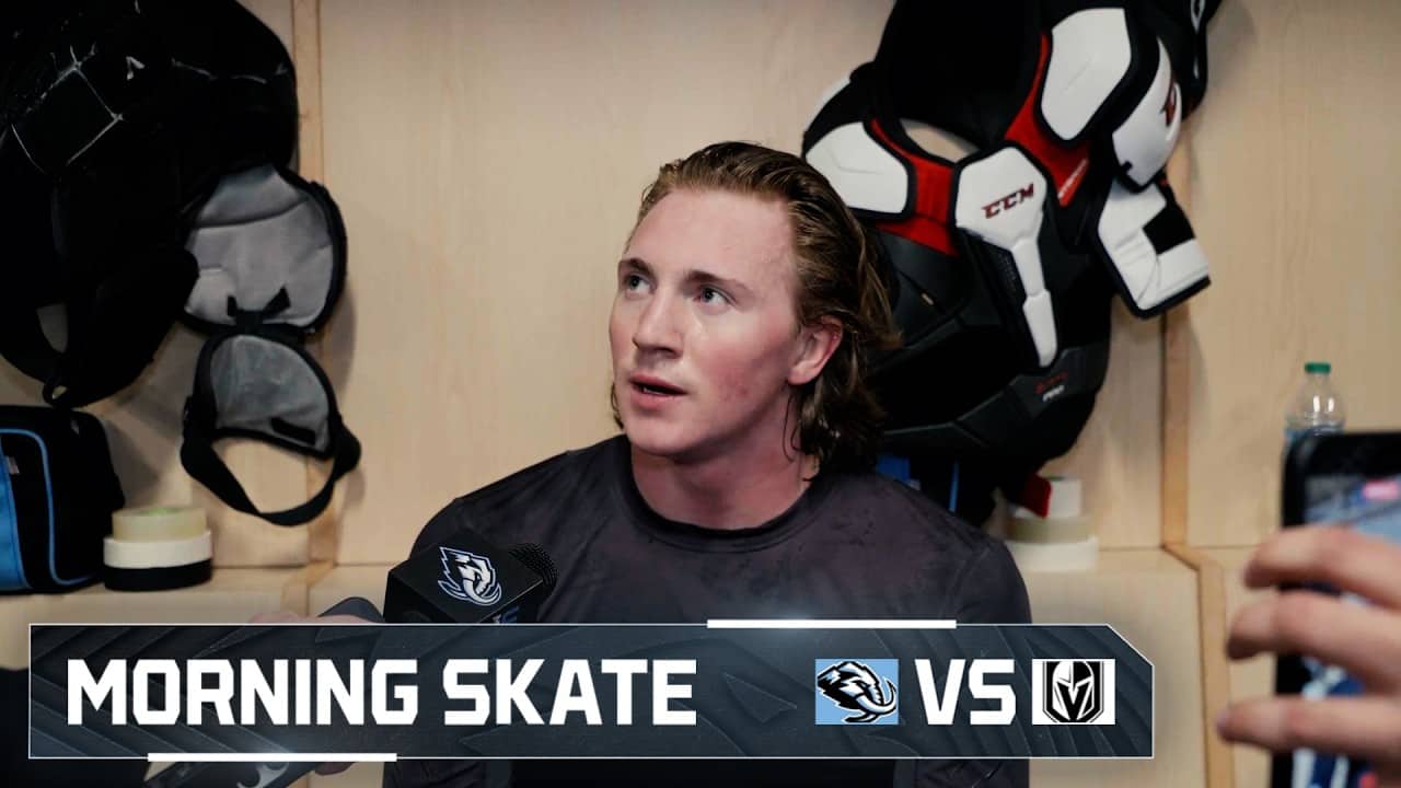 Ian Cole, Logan Cooley and André Tourigny | 04.19 Morning Skate Media