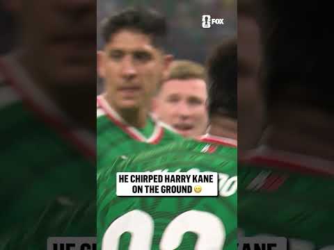 Jesús Gallardo stands over Harry Kane and has a word with him