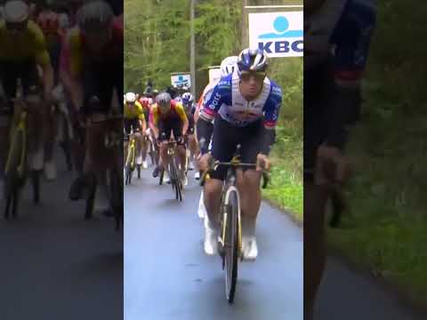 Not quite attacking just yet… 👀 Evenepoel hits the front with Pogacar and surveys the damage.