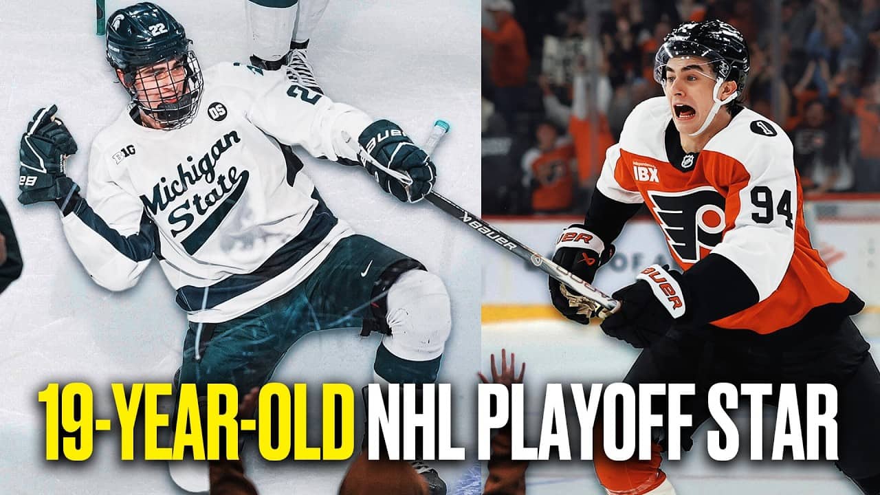 Porter Martone NCAA hockey tournament highlights at Michigan State