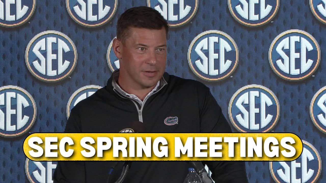 Jon Sumrall SEC Spring Meetings 2026 Florida Football Coach