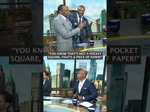 Stephen A. coming in HOT on JWill's pocket square 😭